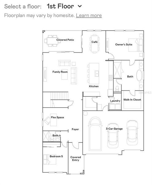 2D floor plan layout of this home in Triple Creek: The Executives, Riverview, FL (Image 4).