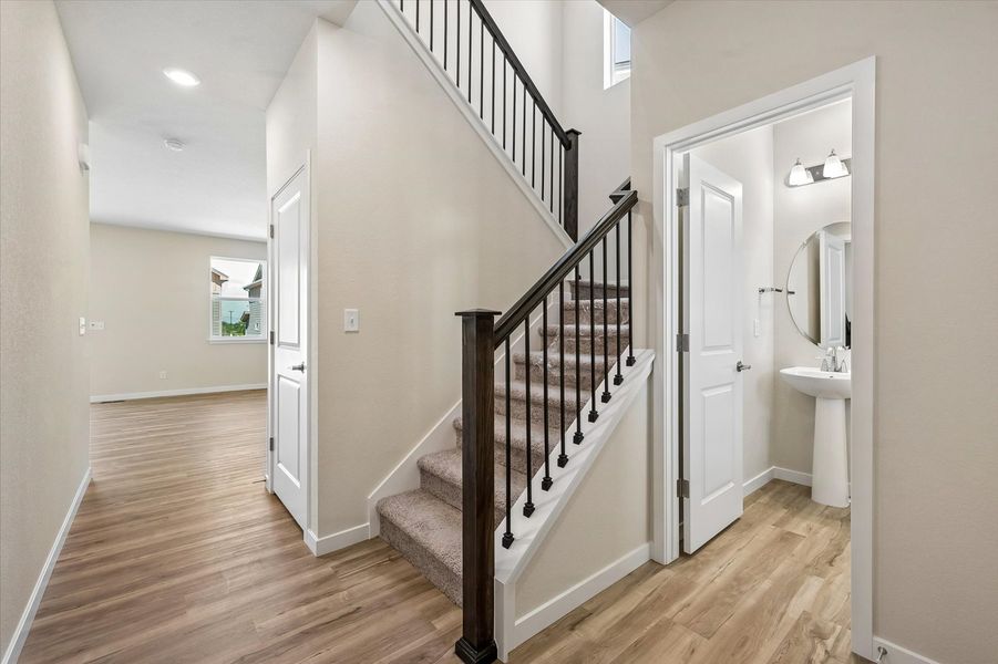 A staircase in a house.