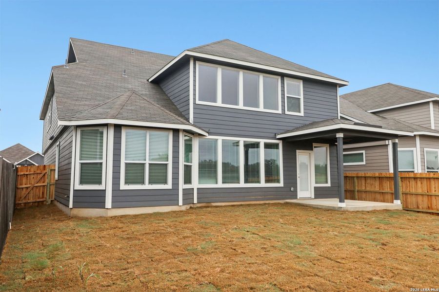 Exterior details and patio area of a home in Estancia Ranch - Classic Series, San Antonio (Image 29).