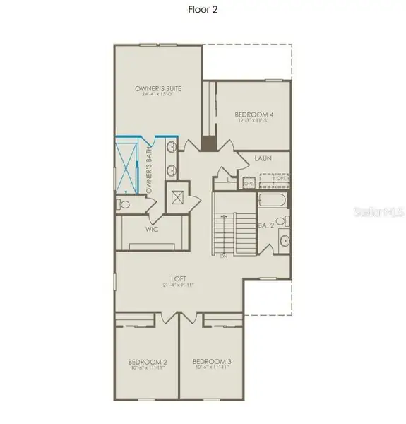 2D floor plan layout of this home in Tohoqua, Kissimmee, FL (Image 3).
