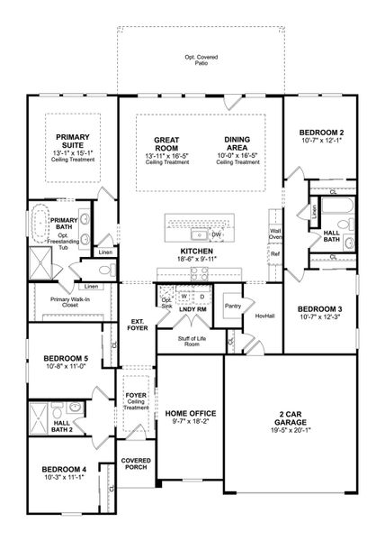 2D floor plan layout for the Aegean by K. Hovnanian® Homes in Westwood, League City, TX (Image 3). 2D floor plan layout for the Aegean by K. Hovnanian® Homes in Westwood, League City, TX (Image 3).