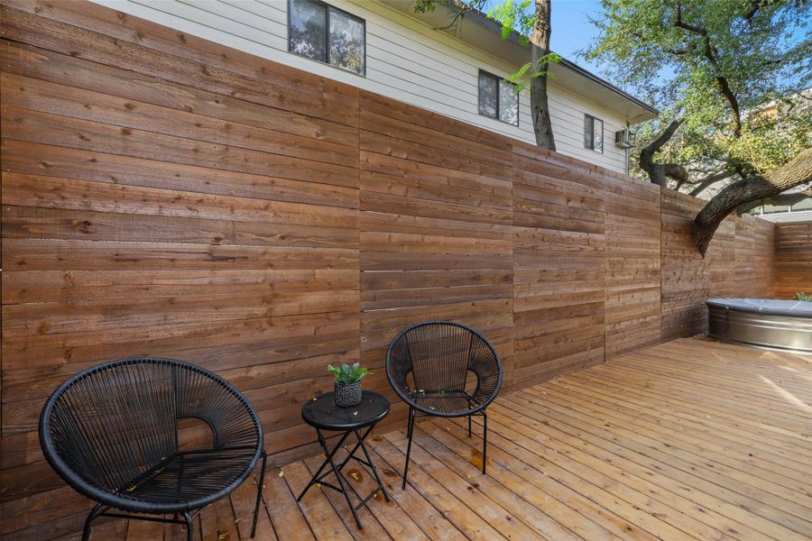 View of wooden terrace