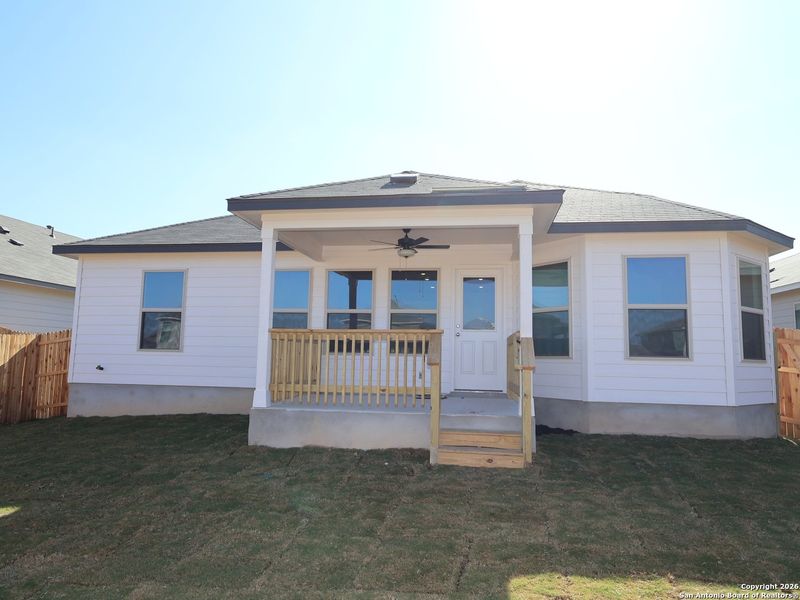 Exterior details and patio area of a home in Winding Brook, San Antonio (Image 21).