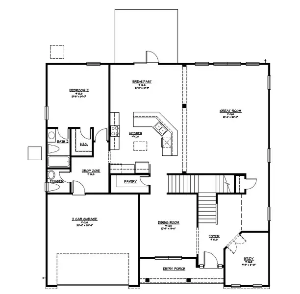 2D floor plan layout of this home in NorthShore on the St. Marys River, Kingsland, GA (Image 3).