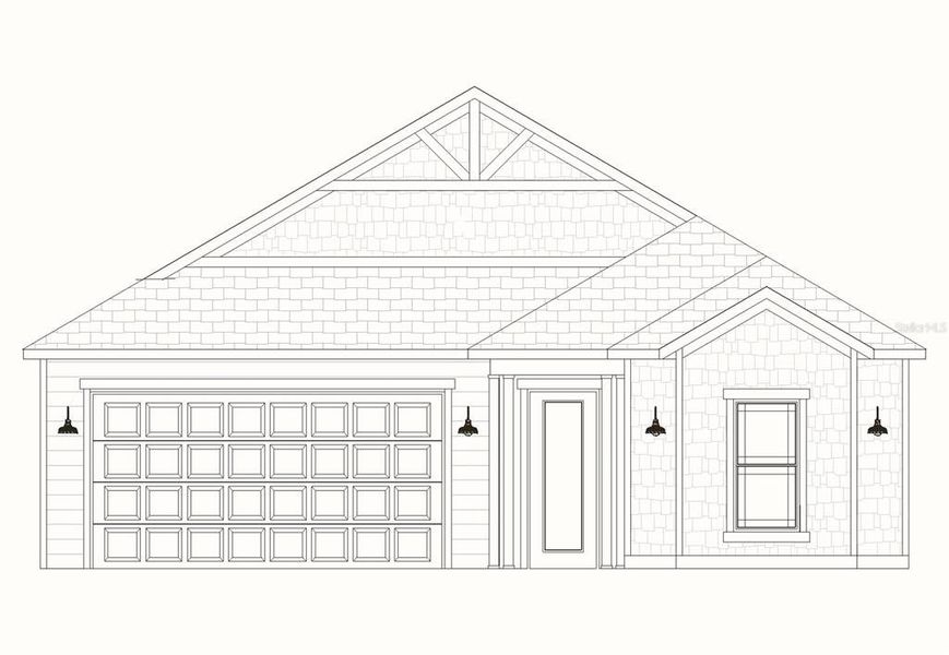 Exterior rendering of this home design in Fairway Pointe at West End, Newberry, FL (Image 2). Exterior rendering of this home design in Fairway Pointe at West End, Newberry, FL (Image 2).