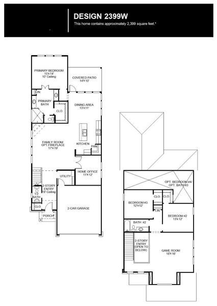 2D floor plan layout of this home in Woodhavyn, Magnolia, TX (Image 2).
