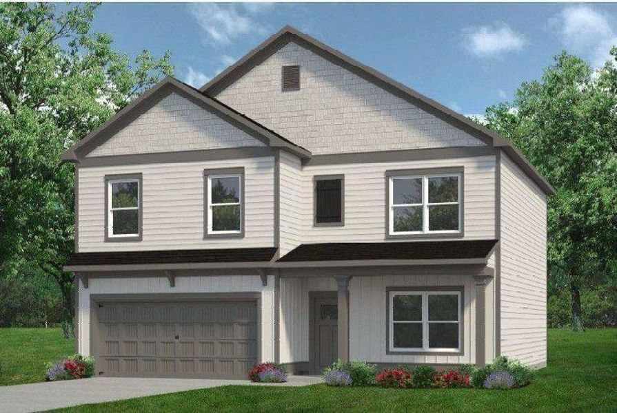 Front exterior of a new home in Summerfield Place, Carrollton, GA, highlighting curb appeal (Image 1). Front exterior of a new home in Summerfield Place, Carrollton, GA, highlighting curb appeal (Image 1).