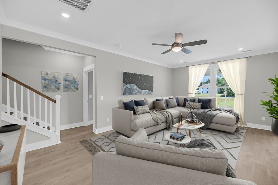 Representative furnished interior of a home built from the Bates II - Vanguard Collection by Mungo Homes in Scotts Hill Village, Wilmington (Image 4).