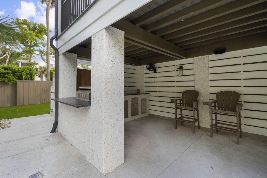 Exterior details and patio area of a home in , Isle Of Palms (Image 34). Exterior details and patio area of a home in , Isle Of Palms (Image 34).