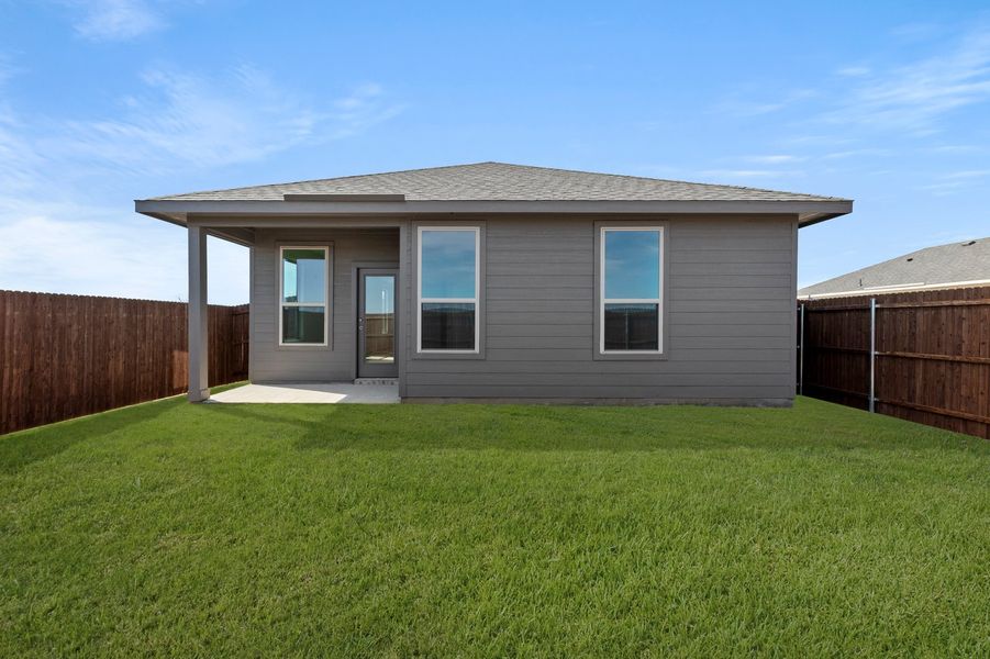 Front exterior of a new home in Belmont, Aubrey, TX, highlighting curb appeal (Image 26).