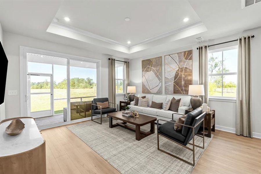 Representative furnished interior of a home built from the Silverleaf on the Waterway by Ryan Homes in Grande Dunes North Village, Longs (Image 11). Representative furnished interior of a home built from the Silverleaf on the Waterway by Ryan Homes in Grande Dunes North Village, Longs (Image 11).