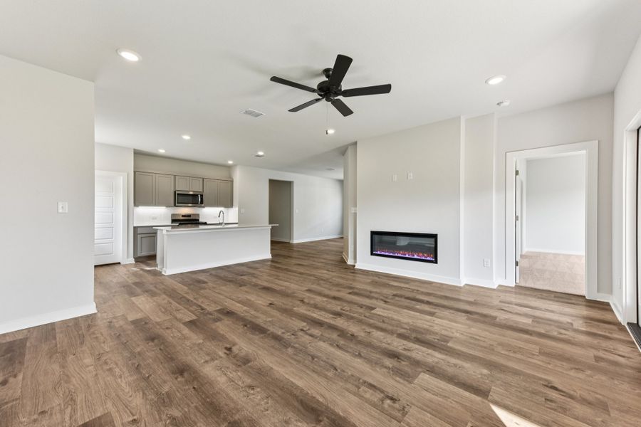 A large empty living room.