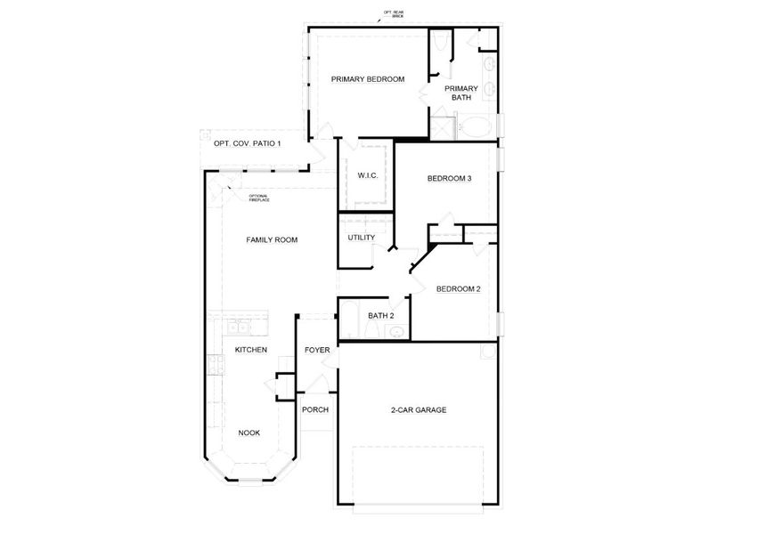 2D floor plan layout of this home in Chisholm Hills, Cleburne, TX (Image 5).