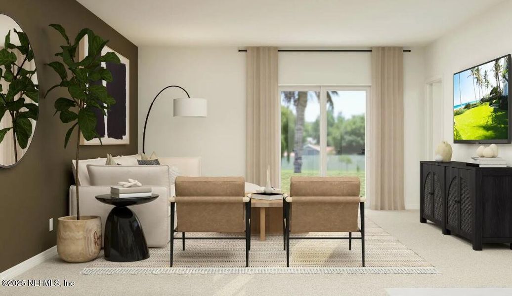 Furnished interior view inside a new home in Saddle Oaks: Saddle Oaks 40s, Jacksonville (Image 6). Furnished interior view inside a new home in Saddle Oaks: Saddle Oaks 40s, Jacksonville (Image 6).