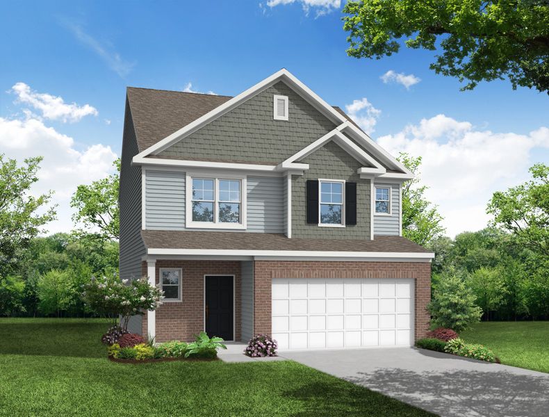 Representative exterior photo of a completed home built from the Ellerbe by Eastwood Homes in Ferry Grove, Lexington, SC (Image 10).