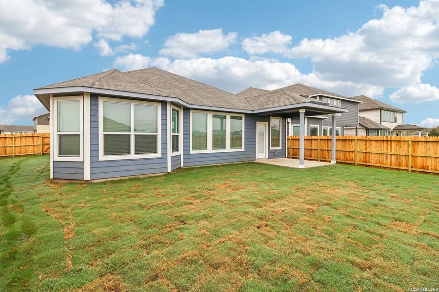 Exterior details and patio area of a home in Estancia Ranch - Classic Series, San Antonio (Image 3).