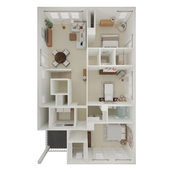 2D floor plan layout for the Sapelo by K. Hovnanian® Homes in Sandy Oaks, Hilton Head Island, SC (Image 13).