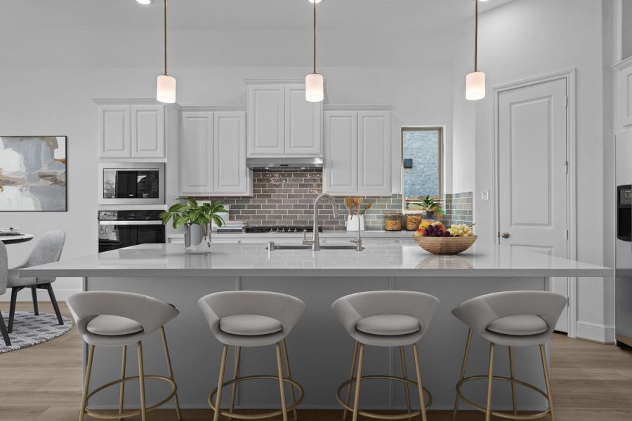 Furnished interior view inside a new home in Valencia 70', Manvel (Image 7).