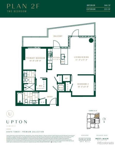 2D floor plan layout of this home in Upton Residences, Denver, CO (Image 3).