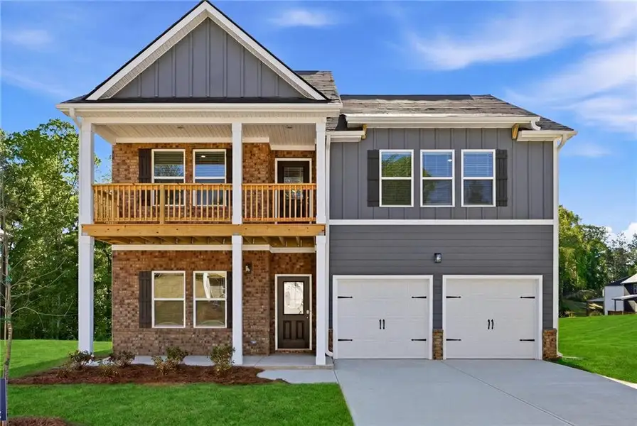 Front exterior of a new home in , Covington, GA, highlighting curb appeal (Image 1). Front exterior of a new home in , Covington, GA, highlighting curb appeal (Image 1).