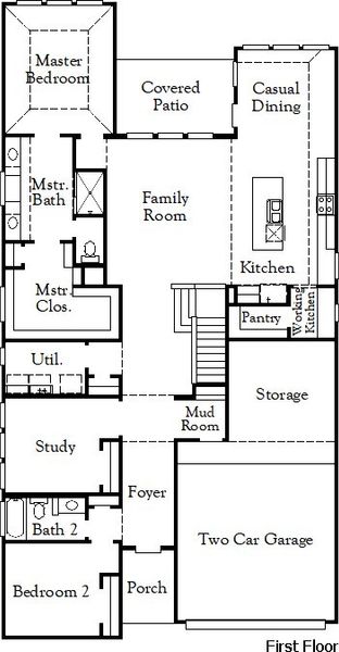 2D floor plan layout of this home in Hulen Trails, Fort Worth, TX (Image 4).