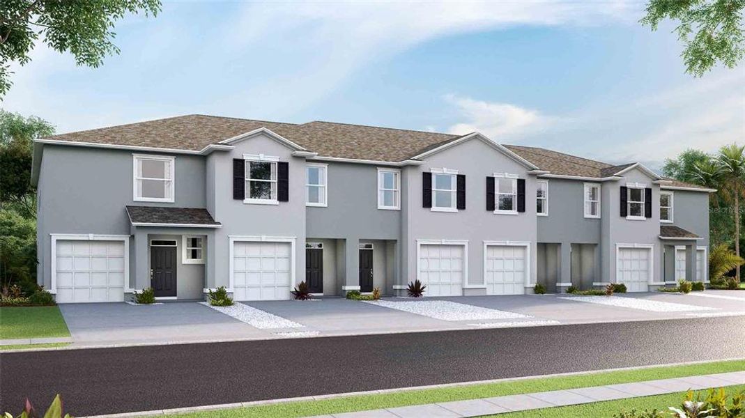 Front exterior of a new home in Meadow Ridge at Epperson, Wesley Chapel, FL, highlighting curb appeal (Image 2).