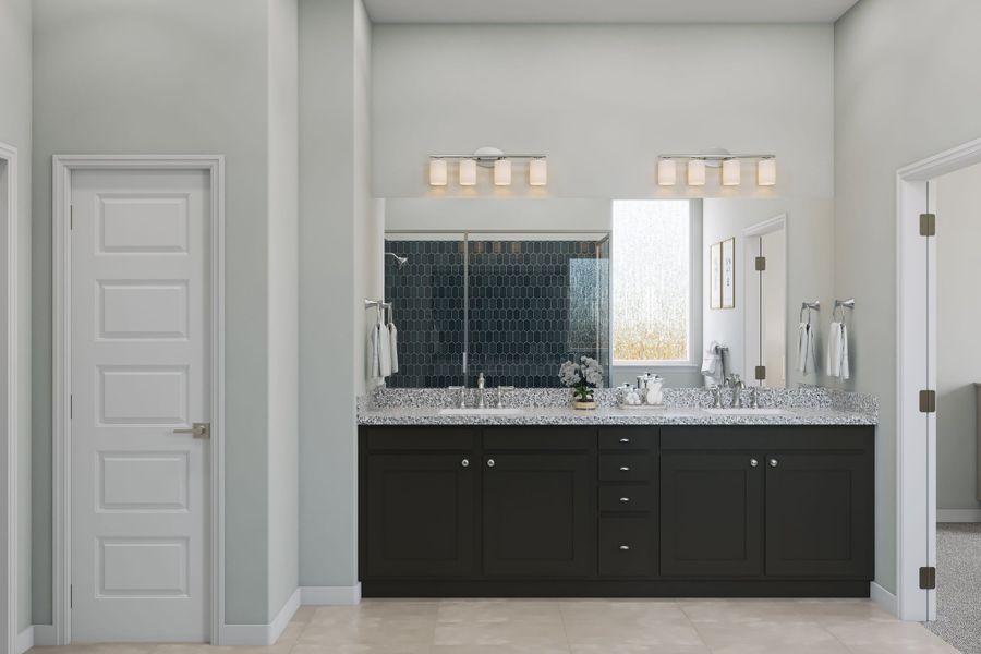 Representative furnished interior of a home built from the Hawthorn by Tri Pointe Homes in Lagos Reserve, Manor (Image 10).