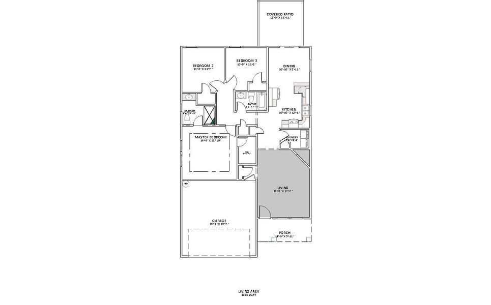 2D floor plan layout for the Wellford by Enchanted Homes in Hampshire Heights, Moore, SC (Image 3).