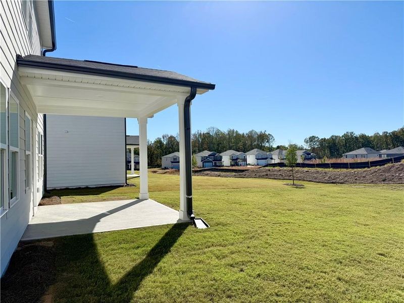 Exterior details and patio area of a home in Vines at Mill Creek - Estate Series, Braselton (Image 3). Exterior details and patio area of a home in Vines at Mill Creek - Estate Series, Braselton (Image 3).