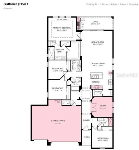 2D floor plan layout of this home in Tiburon, Nokomis, FL (Image 5).