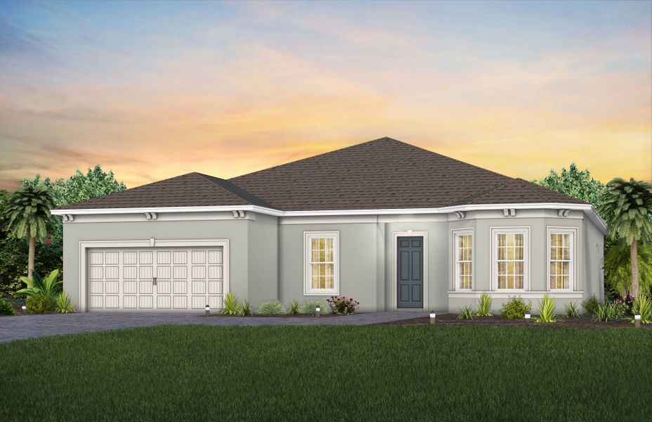 Representative exterior photo of a completed home built from the Stardom by Del Webb in Del Webb at Viera, Melbourne, FL (Image 2). Representative exterior photo of a completed home built from the Stardom by Del Webb in Del Webb at Viera, Melbourne, FL (Image 2).