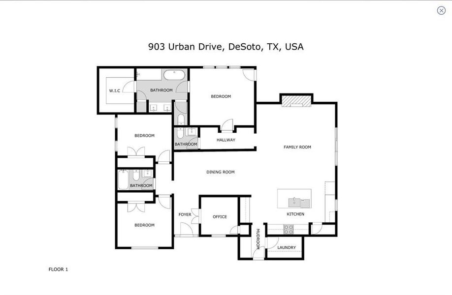 2D floor plan layout of this home in , DeSoto, TX (Image 4).