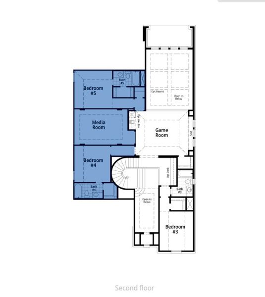 2D floor plan layout of this home in Star Trail: 55ft. lots, Prosper, TX (Image 5). 2D floor plan layout of this home in Star Trail: 55ft. lots, Prosper, TX (Image 5).