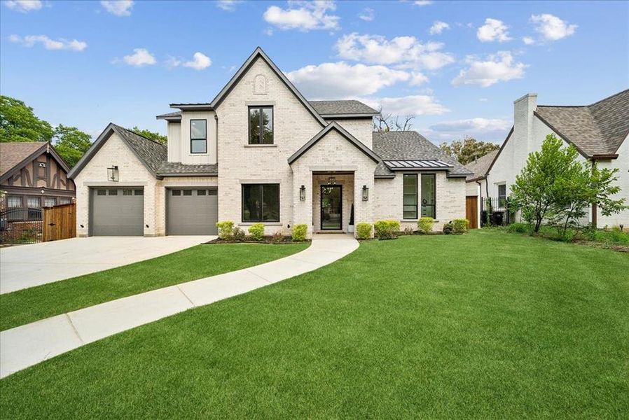 View of front of home with a front yard