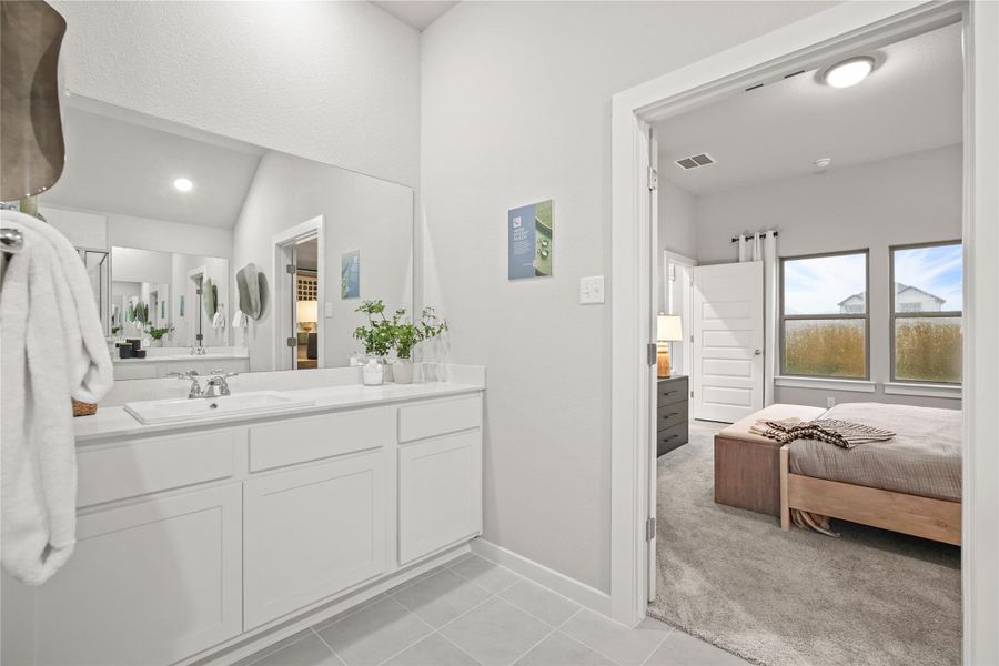 Furnished interior in a model home at Prairie Winds in Hutto (Image 38).