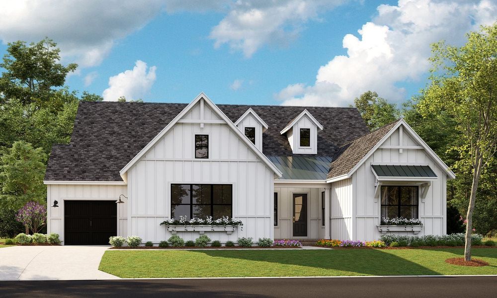 Representative exterior photo of a completed home built from the Santa Fe Ranch by Classica Homes in Arden Mill, Fort Mill, SC (Image 23).