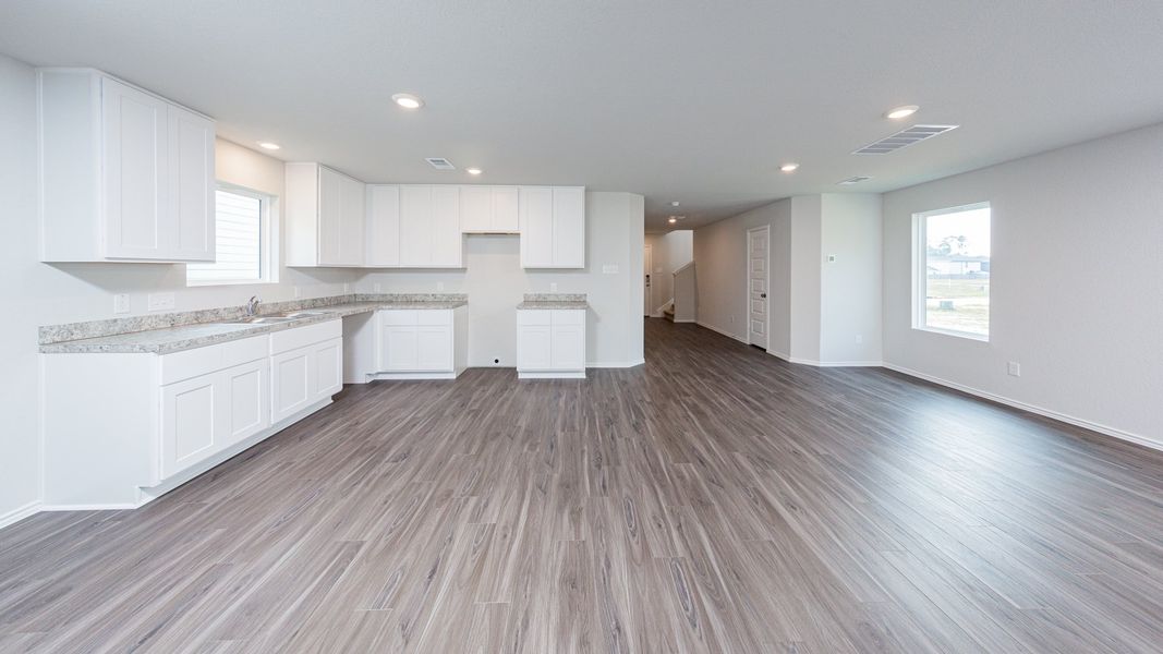 Family Room, Dining Area, and Kitchen Family Room, Dining Area, and Kitchen