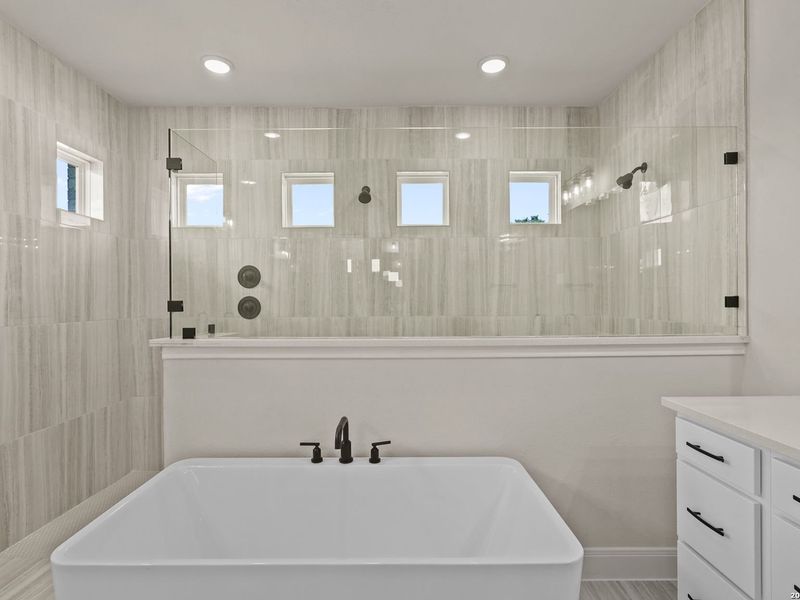 Furnished interior view inside a new home in Potranco Oaks, Castroville (Image 14).