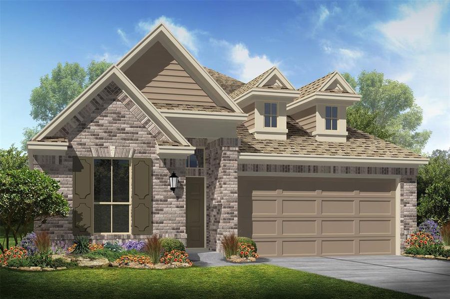 Stunning Fairbanks home design by K. Hovnanian Homes with elevation B in the beautiful Windrose Green. (*Artist rendering used for illustration purposes only.)