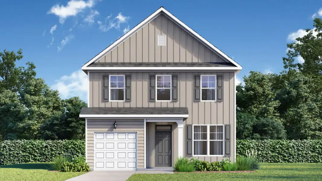 Representative exterior photo of a completed home built from the Ansley by D.R. Horton in Stillwater Lake Oconee, Eatonton, GA (Image 19).