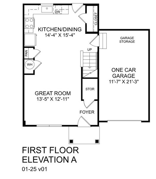 2D floor plan layout for the Dogwood by Ryan Homes in Baxter Village, Piedmont, SC (Image 2).