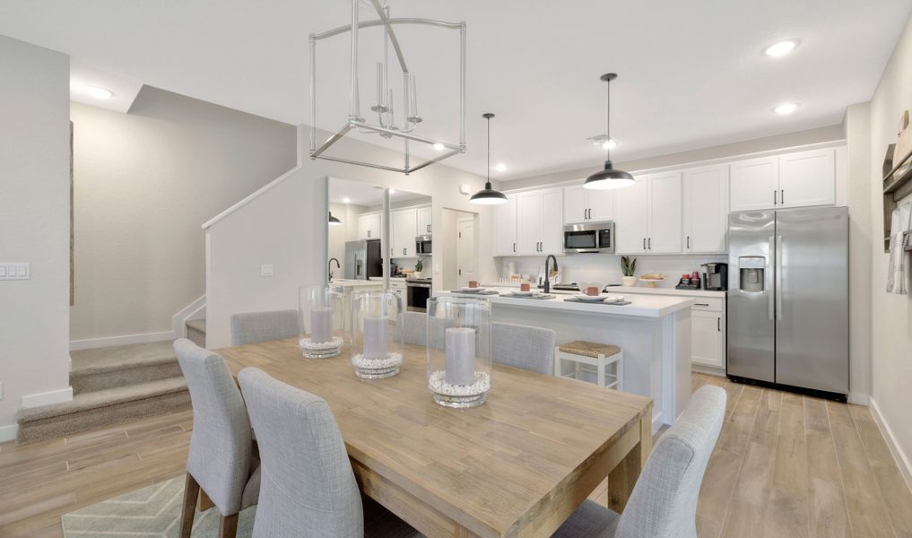 Dining area and kitchen