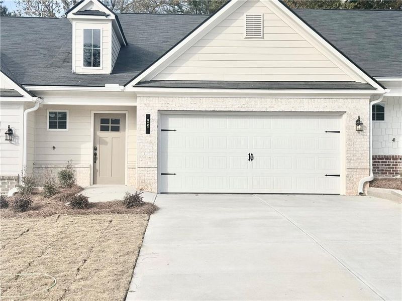 Front exterior of a new home in Silver Leaf, Dawsonville, GA, highlighting curb appeal (Image 1).