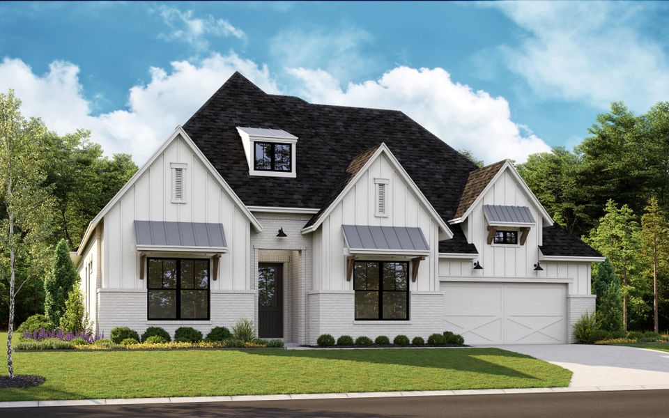 Representative exterior photo of a completed home built from the 5541 by Tradition Homes in Mustang Lakes, McKinney, TX (Image 20).
