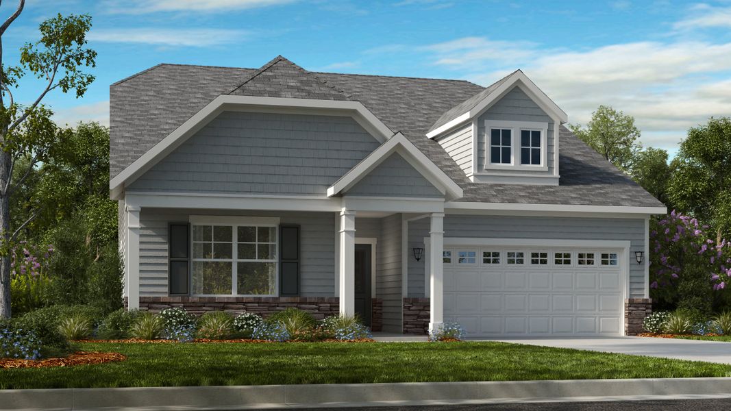 Representative exterior photo of a completed home built from the Newport by Taylor Morrison in Hidden Creek, Cary, NC (Image 22).