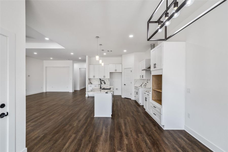 Black fixtures throughout the home