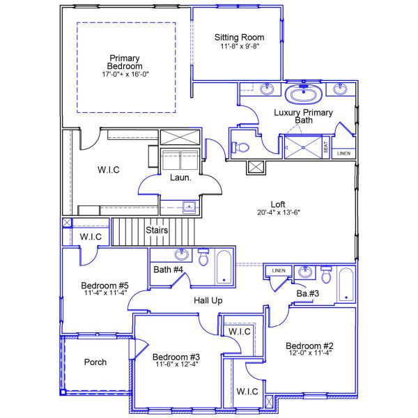 2D floor plan layout of this home in Gates at Windermere, Blythewood, SC (Image 4).