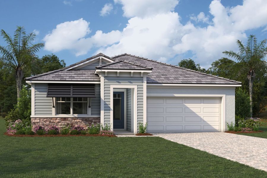Representative exterior photo of a completed home built from the Terra Rosa II by Mattamy Homes in Summerlit, Naples, FL (Image 1). Representative exterior photo of a completed home built from the Terra Rosa II by Mattamy Homes in Summerlit, Naples, FL (Image 1).