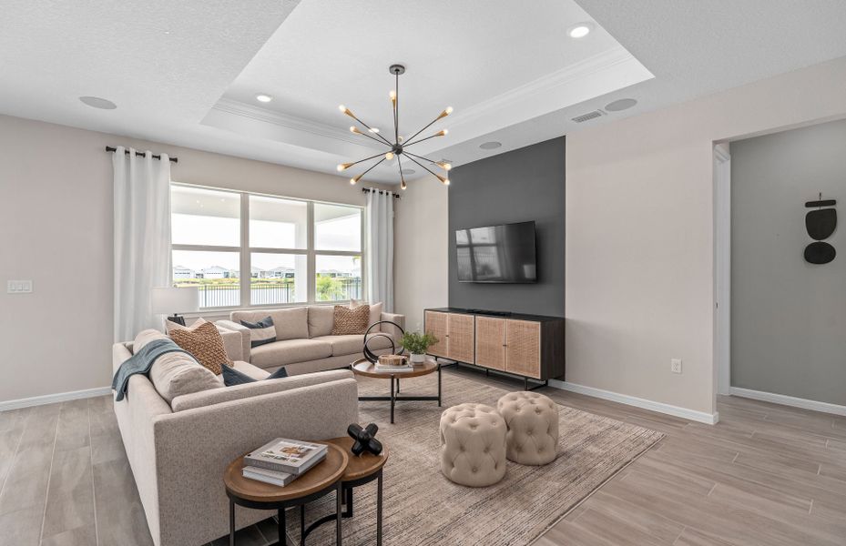 Furnished interior view inside a new home in Del Webb Twin Lakes, St. Cloud (Image 3). Furnished interior view inside a new home in Del Webb Twin Lakes, St. Cloud (Image 3).
