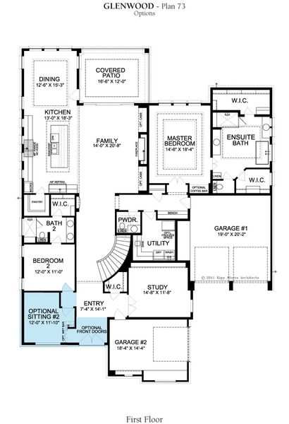 2D floor plan layout for the Glenwood by Landon Homes in Fields - Brookside North, Frisco, TX (Image 5). 2D floor plan layout for the Glenwood by Landon Homes in Fields - Brookside North, Frisco, TX (Image 5).